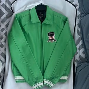 AVIREX Icon Leather Jacket Mint Green